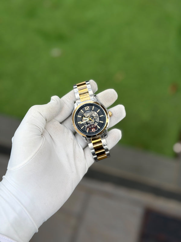 Men's Luxury Skeleton Automatic-Style Watch – Premium Metal Bracelet