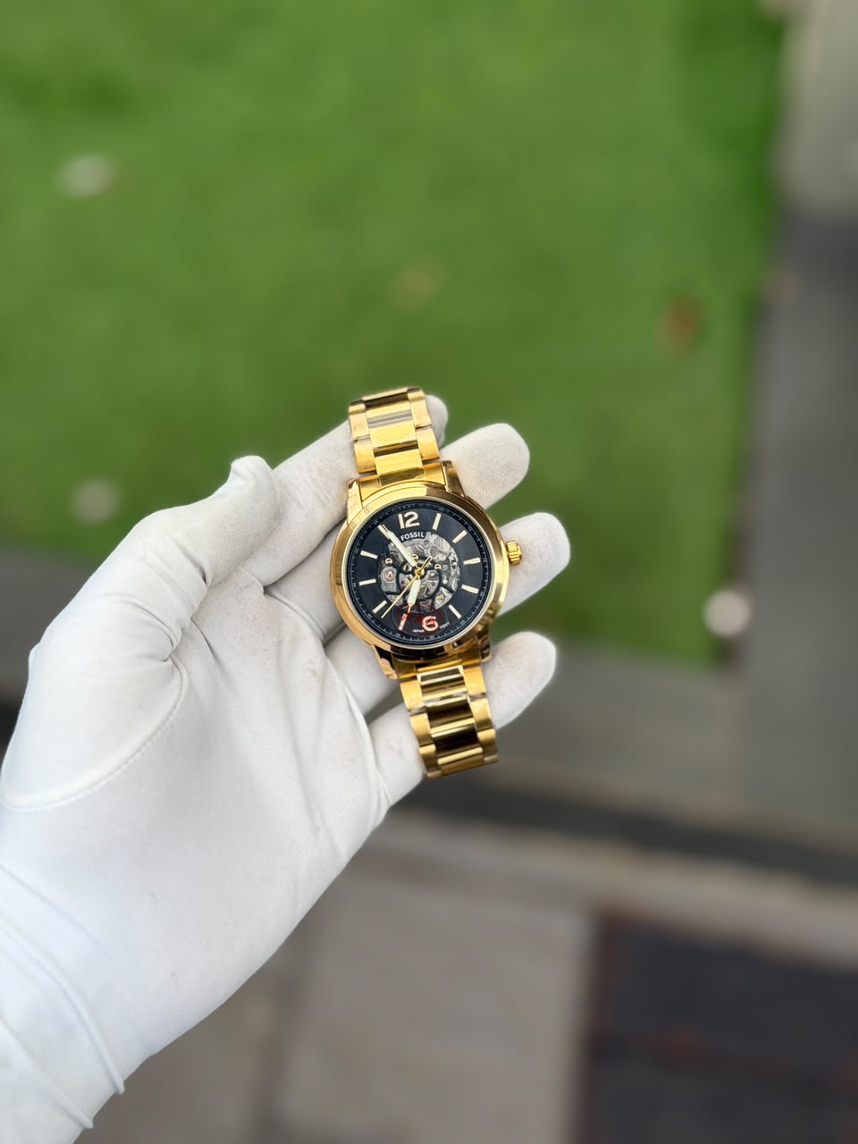 Men's luxury skeleton watch - Black Gold
