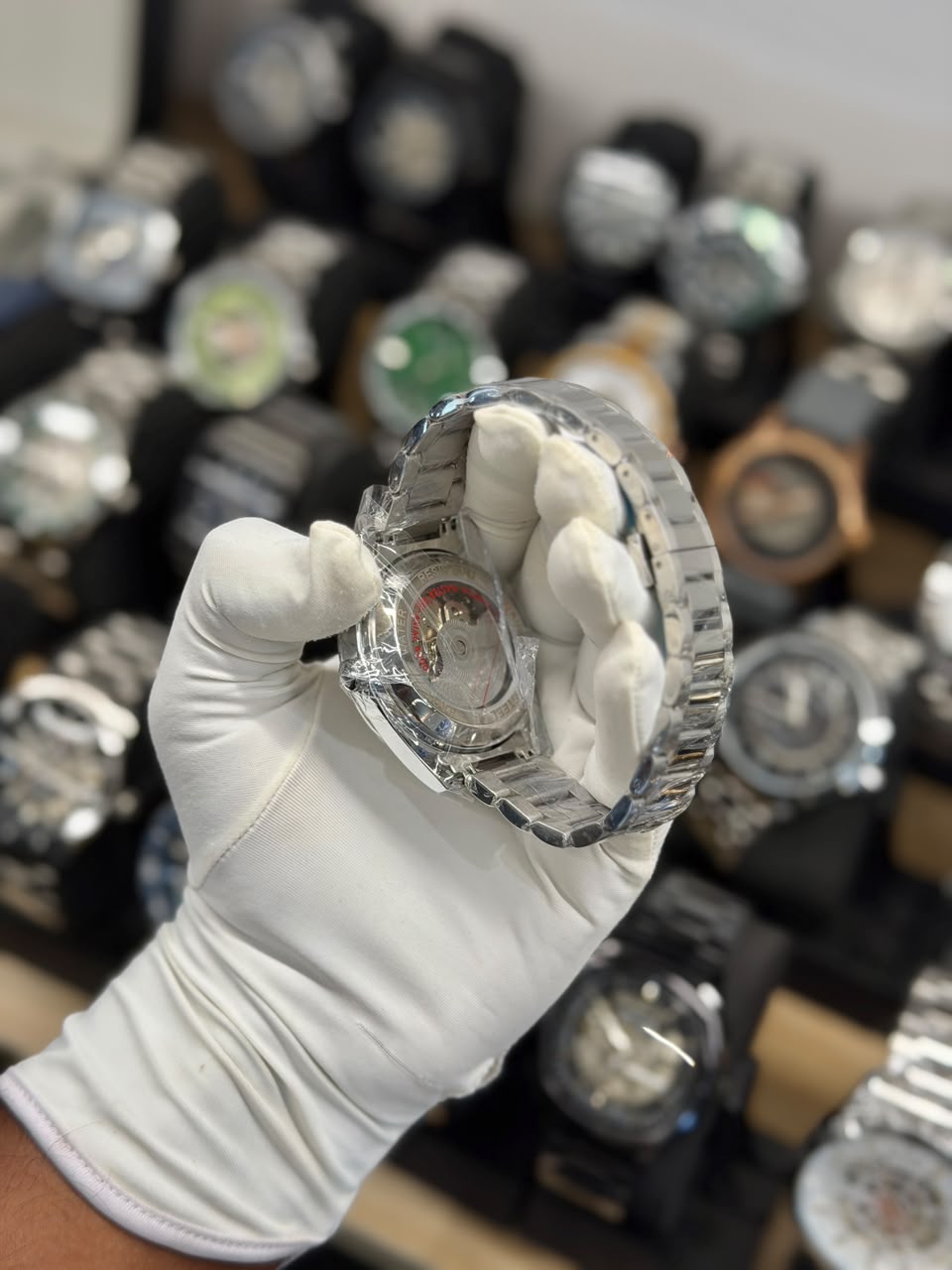 Silver Skeleton Automatic Watch