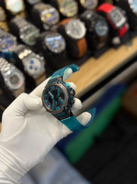 Transparent Teal Analog-Digital Sports Watch