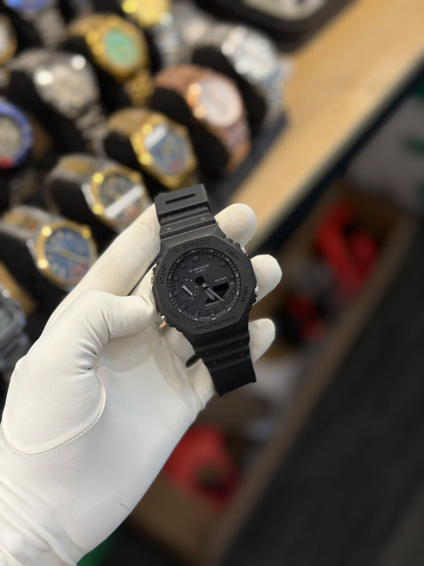 All-Black Analog-Digital Sports Watch