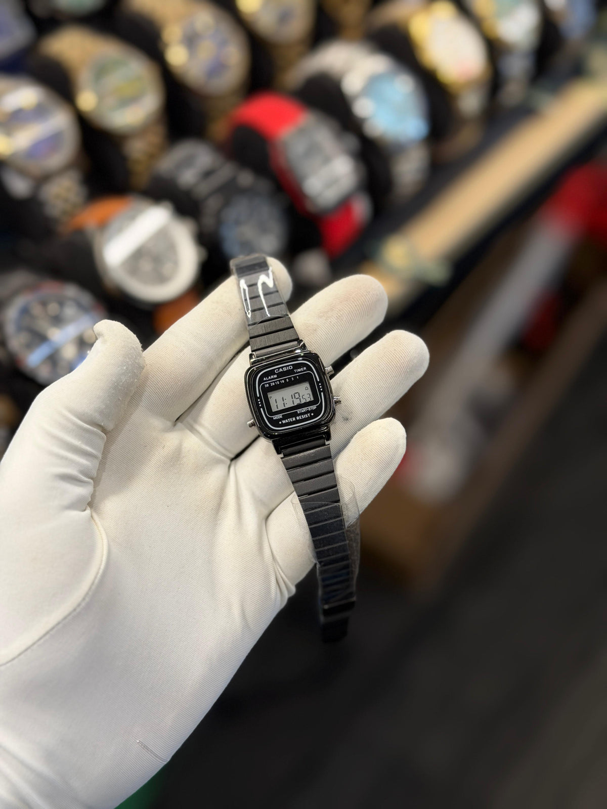 Vintage Square Digital Watch with Black  Strap – 7A Quality