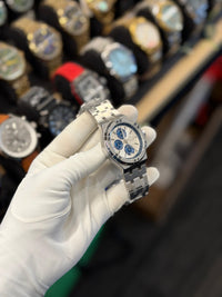 Premium Chronograph-Style Analog Watch with Silver Metal Strap