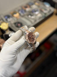Men's Luxury Two-Tone Rose Gold & Brown Dial Analog Automatic Watch