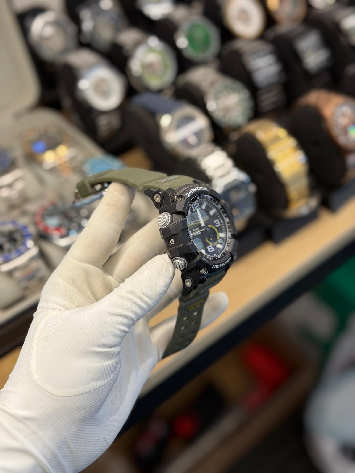 Military Green Rugged Analog-Digital Sports Watch