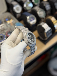 Luxury Silver Skeleton Dial Watch for Men