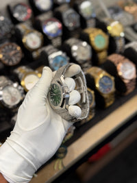 Men's Emerald Green Dial Watch – Silver Edition