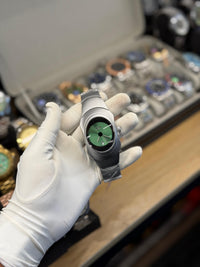 Men's Futuristic Green Dial Quartz Watch