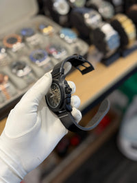 Luxury Black Skeleton Automatic Watch – Leather Strap