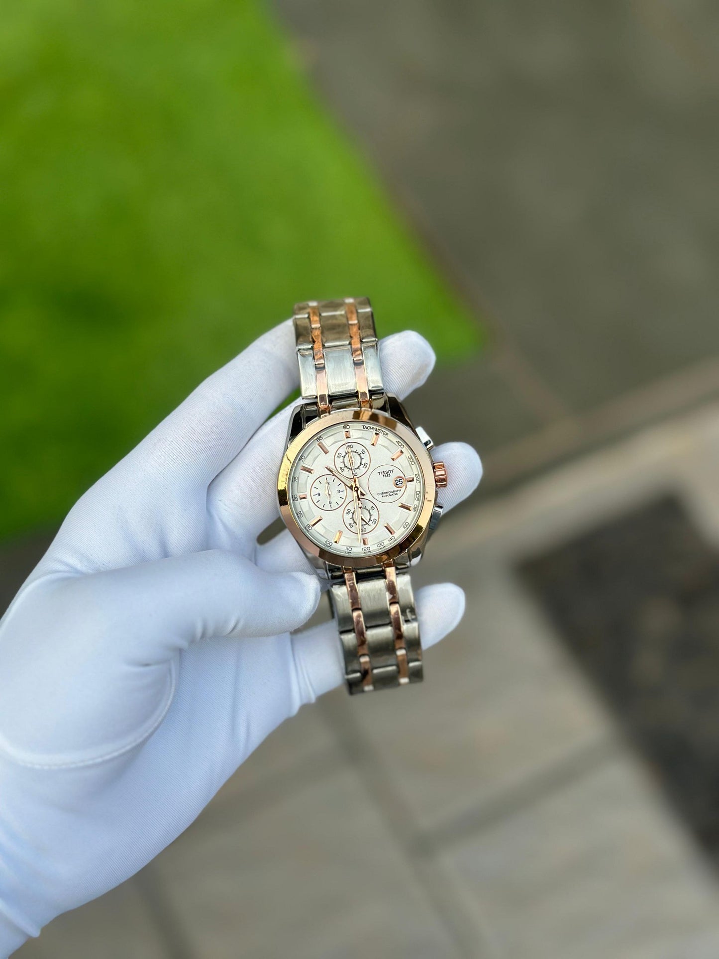 Men’s Analog Quartz Watch with Functional Sub-Dials